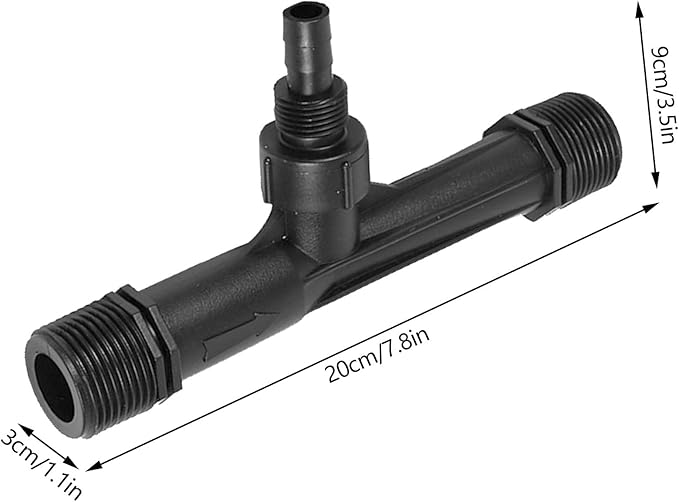 Fertilizer Injector Tube, Irrigation Venturi Fertilizer Injector, 1/2" 3/4” 1” Inch Agriculture Garden Fertilizer Mixer Injector Agriculture Tool Plastic Black(1 inch)