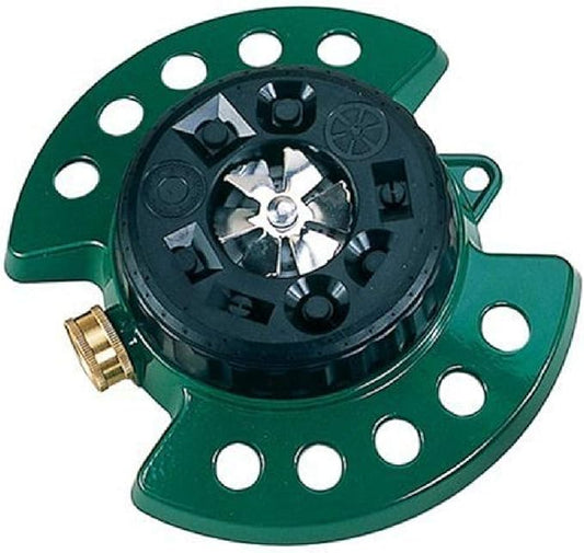 Dramm Metal Base, Green 15024 ColorStorm 9-Pattern Turret Sprinkler with Heavy-Duty Meta
