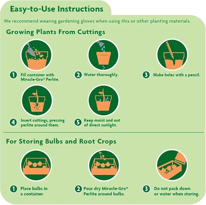 Miracle-Gro Perlite, Enriched with Plant Food, Improves Drainage and Aeration in Potting Mixes, For Container Plants, 8 qt., 3-Pack