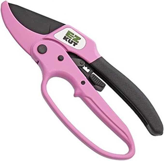 EZ Kut Heavy Duty Pruners Ratchet Hand Pruner with Ratcheting Action Great Garden Hand Tool Clippers Gardening pruners arthritis tools Ratcheting Anvil Hand Pruner Pruning Shears Heavy Duty Since 1988