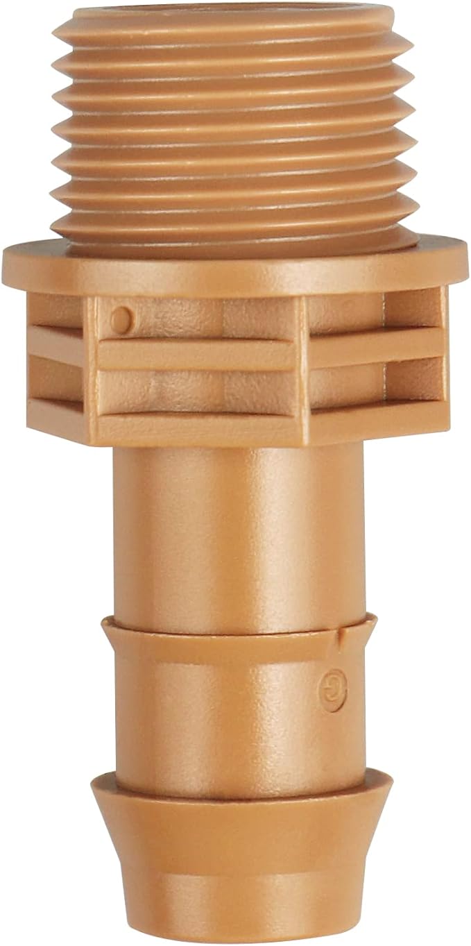 1/2 Inch Threaded Drip Irrigation Male Adapter：Drip Irrigation Universal PVC Adapter 1/2" Male Pipe Thread (MNPT) x 1/2" Barb Coupling Swing Pipe Irrigation Fittings (10 Pack)