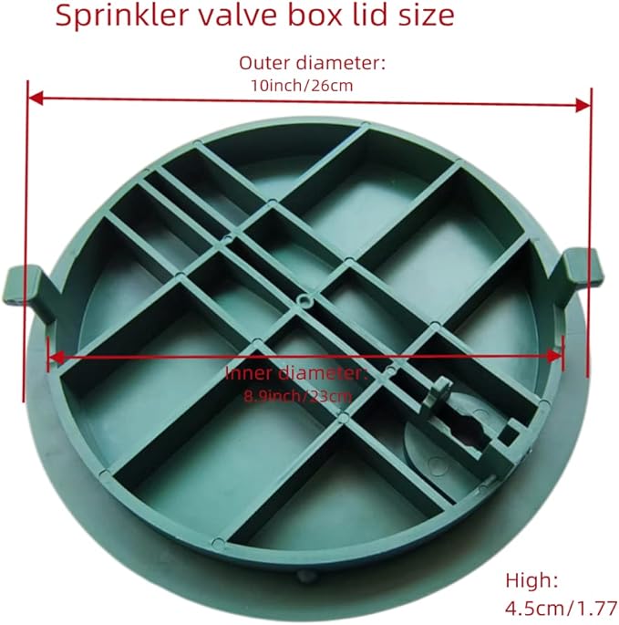 10 inch Valve Box Cover Lid Green Sprinkler Valve Box Lid Replacement for Sprinkler System Irrigation Circular Valve Box Lid