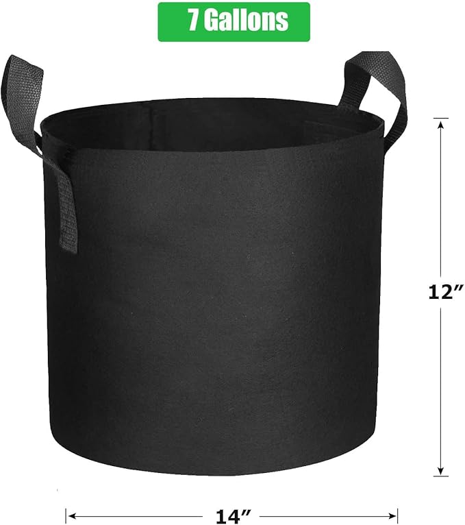 20-Pack 7 Gallon Grow Bags, Heavy Duty Aeration Fabric Pots with Handles,300G Thickened Nonwoven Pots for Plants/Vegetables/Flowers