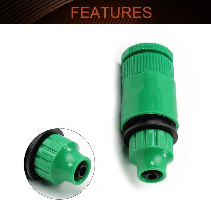 MroMax 4Pcs Hose Tap Connector, Connected to G1/2 or G3/4 Threaded, Suitable for 8/12mm Hose, Quick Connector Hose Pipe Adapter, Faucet Nozzle for Garden Irrigation System Green