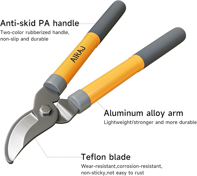 AIRAJ 16” Small Bypass Loppers for Tree Trimming | Branch Cutter with 1.5” Cutting Capacity | Chops Branches Ease | Loppers for Gardening | Tree Pruner | Branch Trimmer | Pruning Shears