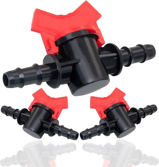JoyTube 1" Drip Irrigation Switch Valve, Barbed Ball Valve for Garden Drip Irrigation Aquarium(3 Pcs)