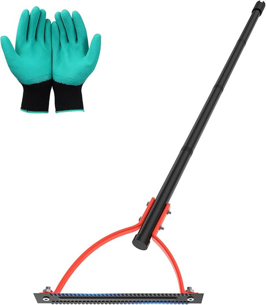 Weed Grass Cutter with Double-Edged Serrated Sharp Steel Blade, [2025 Upgraded] 63 Inch Long Handle Garden Manual Grass Whip, Manual Weeders, Weeder Tool for Yard Long Handle for Garden Lawns Yard