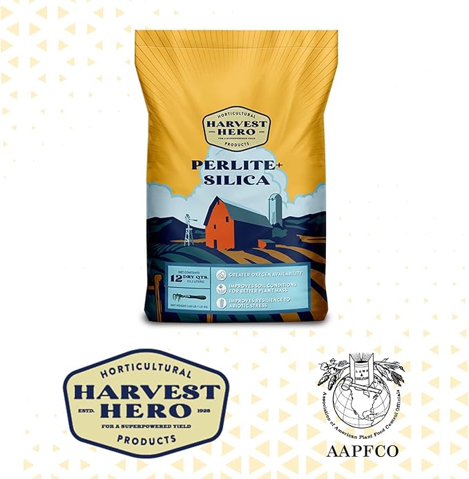 Perlite+ Silica, Superior Soil Amendment That Promotes Enhanced Plant Growth. Ideal for Potting Soil, Transplanting, and Hydroponic Systems, OMRI Listed, 100% Organic (12 QT)