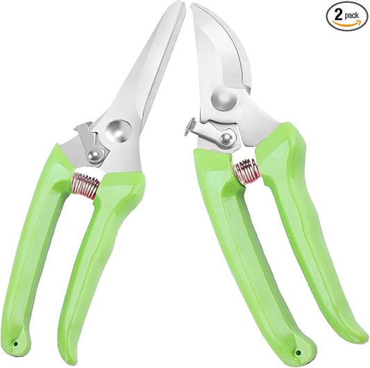 Premium garden shears, meperez pruning scissors gardening tools, pruners for flower, bushes, rose and fruit tree, use for florist, yard and orchard the plant clippers, sharp steel anvil snips