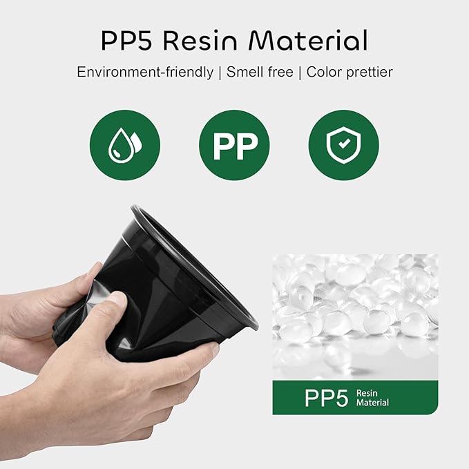 GROWNEER Nursery Pots with Drainage Holes Pack of 24 Pcs 3.5/4.5/5.5/6.5 Inch and Plant Label Flexible Seedling Pots Seed Starting Planter for Indoor Outdoor Flowers Succulents Cactus