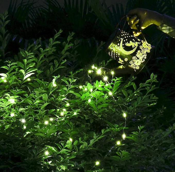 YJFWAL 2 Pack Watering can with Lights, Solar Watering can Lights, Memorial Gifts Garden Decor Outdoor Lanterns Waterproof for Garden Table Patio Yard Pathway Walkway