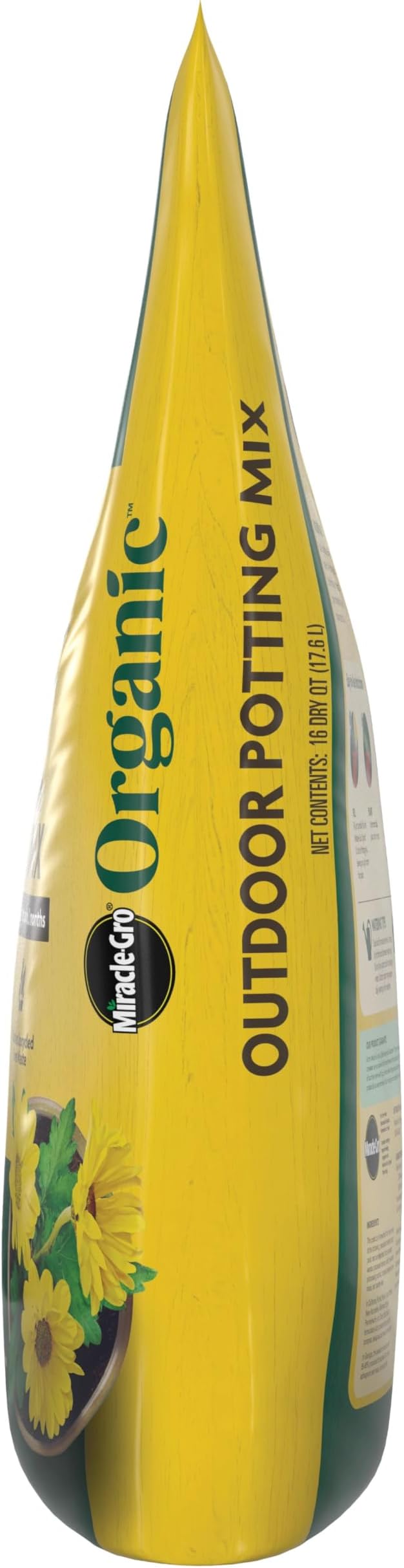 Miracle-Gro Organic Outdoor Potting Mix, for Outdoor Container Plants, Contains Quick-Release Natural Fertilizer, OMRI Listed, 16 qt.