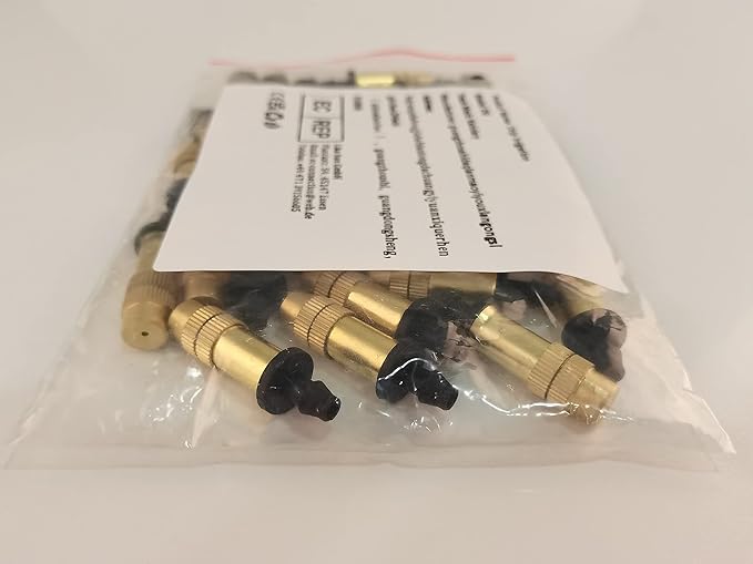 30PCS 1/4" Adjustable Copper Atomizing Nozzle Kalolary Drip Irrigation Sprayer 4/7mm Atomizing Micro Sprinkler Garden Cooling Irrigation Equipment for Lawn Vegetables Greenhouse