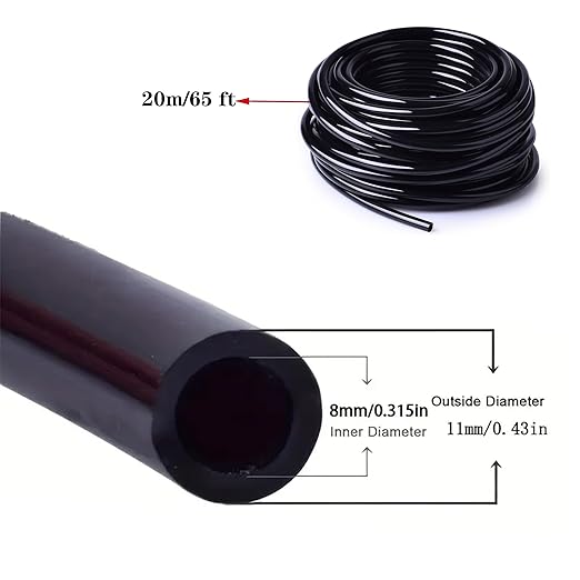 5/16 Inch Dropper Blank Distribution Pipe,65 Foot (20 m) Black Drip Pipe for DIY Garden Irrigation Systems,Drip Pipes and Drip Irrigation System Parts