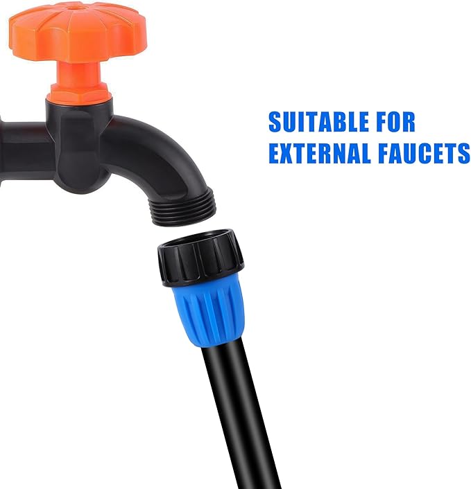 5 Pcs Drip Irrigation 3/4 To 1/2 Inch Adapter, For 1/2 inch (16MM) Irrigation Tubing (OD 0.620 in.ID is 0.520. in),Blue US Garden Water Hose GHT 3/4 Thread Adapter(5 Pcs Blue)