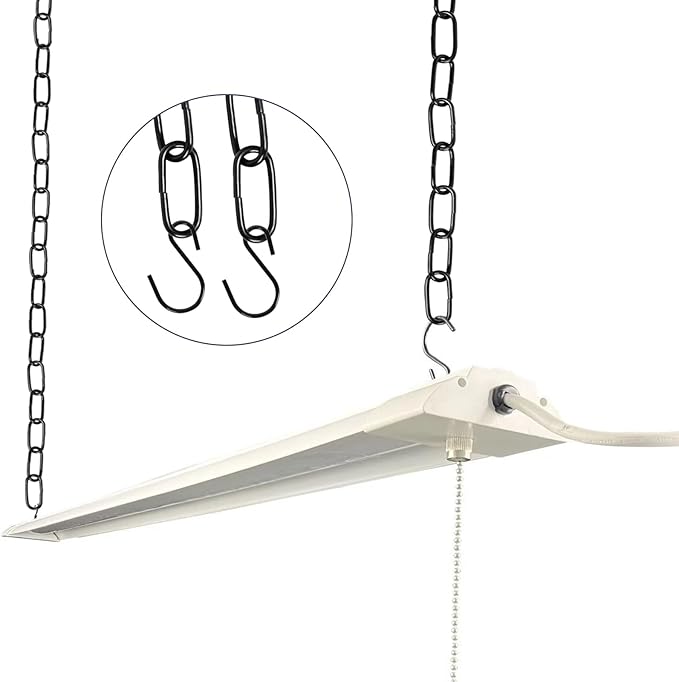 6 Pack Black Hanging Chain with Hooks, 36 Inch Universal Heavy Duty Chain for Hanging Plants, Shop Lights, Baskets, and Decorations for Indoor & Outdoor Use