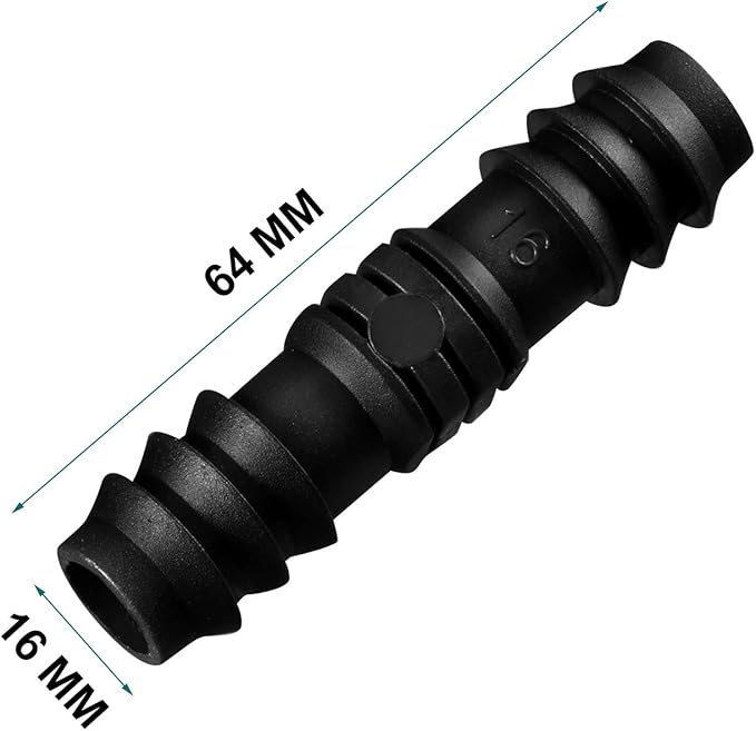 Maitys 8 Pieces Drip Irrigation Barbed Tee Fittings 1/2 Inch Universal Barbed Tee Fittings Connectors Drip Plastic Soaker Hose Connectors Hose End Stop, Black(Joiner)