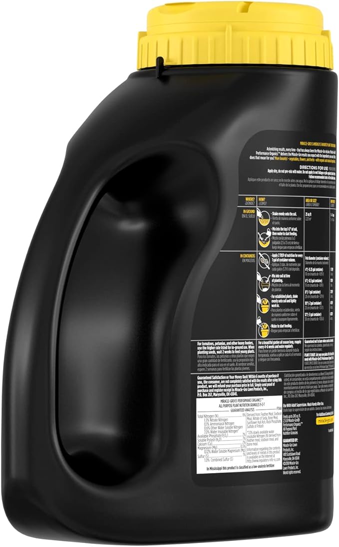 Miracle-Gro Performance Organics All Purpose Plant Nutrition Granules - 2.5 lb., All-Purpose Plant Food for Vegetables, Flowers and Herbs, Feeds up to 240 sq. ft. (Pack of 2)