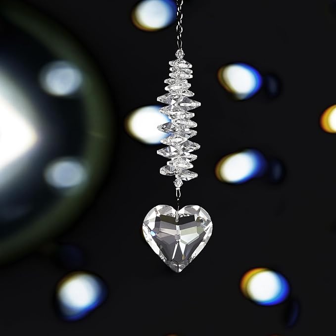 Sympathy Gifts for Loss of Loved One, Unique Memorial Gifts, Bereavement Gift Ideas for Loss of Mom Dad Son, Crystal Ball Sun Catchers Indoor Window, Christmas Decor, 45mm Heart Sun Catchers