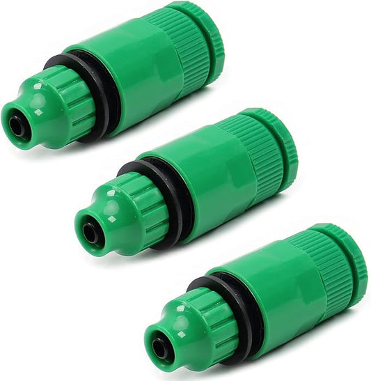 MroMax 3Pcs Hose Tap Connector, Connected to G1/2 or G3/4 Threaded, Suitable for 8/12mm Hose, Quick Connector Hose Pipe Adapter, Faucet Nozzle for Garden Irrigation System Green