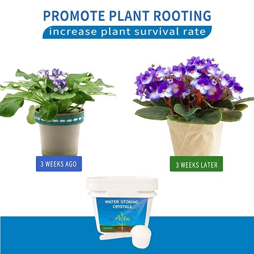 2LB Water Storing Crystals for Plants,Water Absorbing Crystals,Water Conditioner for Plants,to Keep The Soil Moist,Promote Plant Rooting,Plant Water Beads in Potting Soil,Lawn Soil,Garden Soil, WHITE