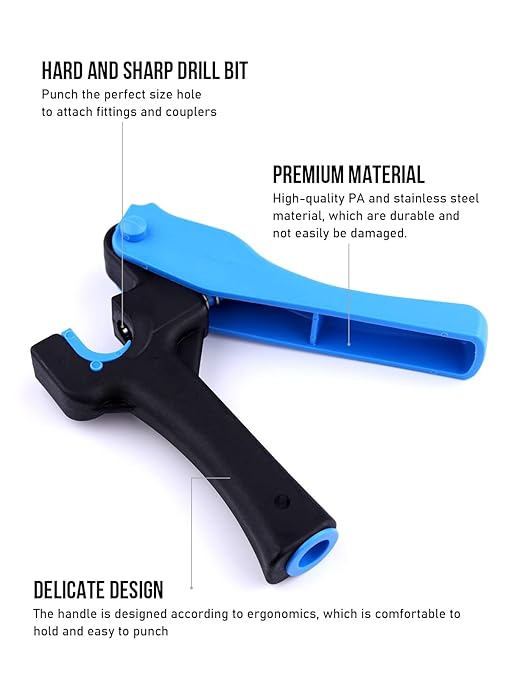 Kalolary 2PCS Drip Irrigation Tubing Hole Punch Tool, Drip Irrigation Emitters Drip Pipe Punch Outdoor Garden Watering Tube Punch for 16/20mm PE Pipe and Emitter Insertion