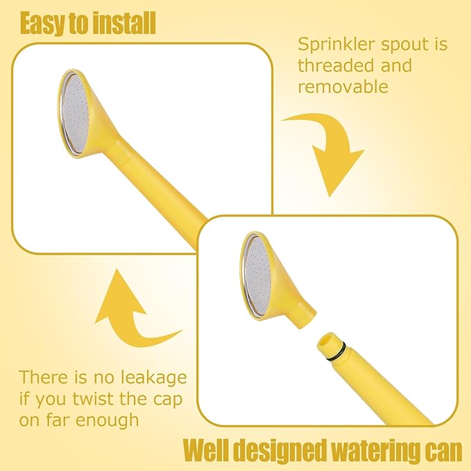 2 Gallon Watering Can for Indoor Plants, Garden Watering Cans for Outdoor Plant House Flower, Modern Plant Watering Can Large Long Spout with Sprinkler Head