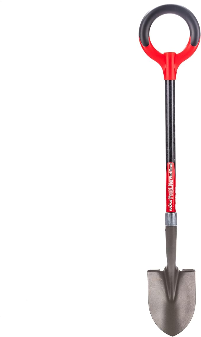 Radius Garden 25811 Pro-Lite Carbon Steel Floral Shovel, Red