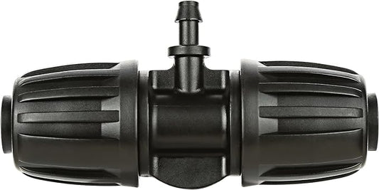 Irrigation Fittings for 1/2 inch Tubing (1/2" ID x 0.65" OD) to 1/4 inch Irrigation Tubing, Anti-Drop Locked Barbed Reducing Tee for Drip Hose - Pack of 10