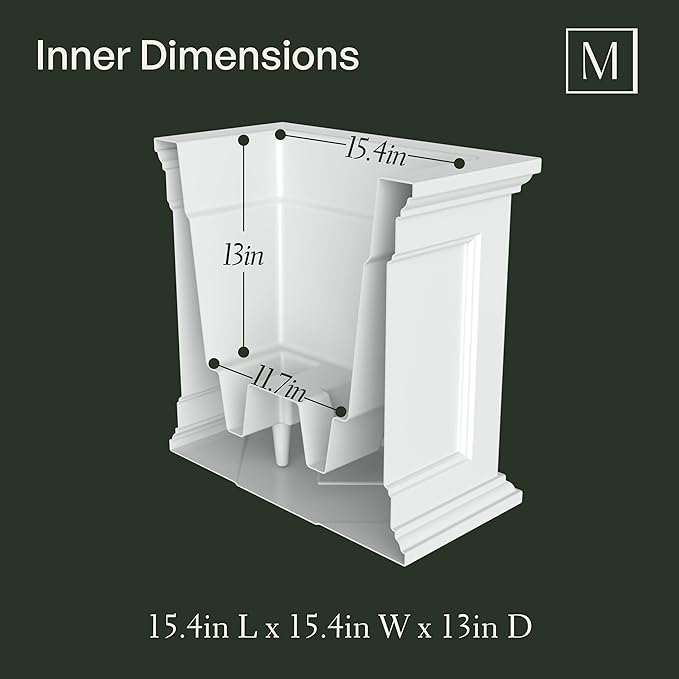 Mayne Fairfield 20-Inch Square Planter – Self-Watering, Weather-Resistant Planter for Flowers – Durable Outdoor Design for Patio, Porch, or Entryway