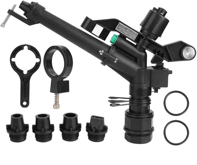 CHICIRIS Lawn Sprinkler - 1.5in to 1in DN25 Female Thread Adjustable 360 Degree Rotating Rocking Arm Sprinkler Farm Irrigation