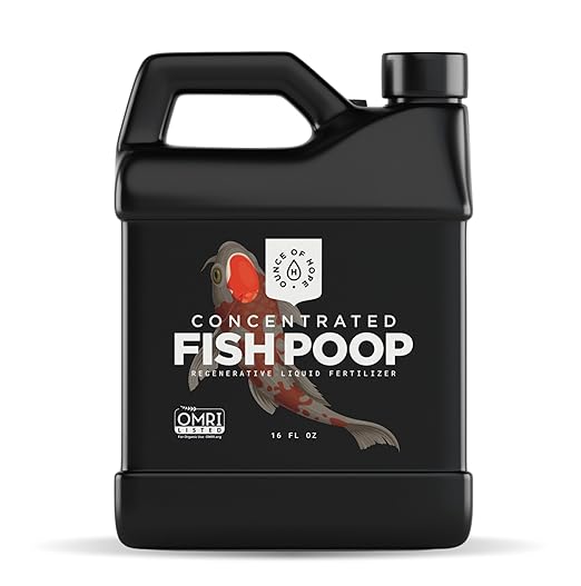 OMRI Listed Organic Concentrated Fish Poop | Plant Food & Soil Conditioner | Liquid Fish Fertilizer for Indoor Potted House Plants, Herb Gardens, Hydroponics (16 Ounces)