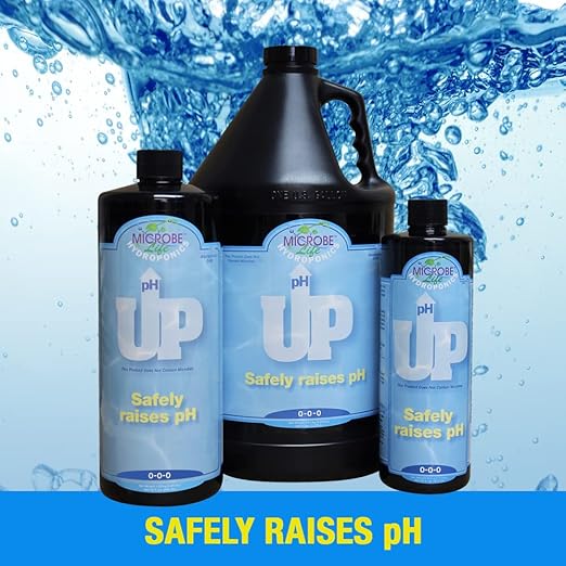 Microbe Life Hydroponics pH Up pH Control Liquid, Premium Buffering for pH Stability, Increases pH Levels, Use with Any Feeding Systems Including Hydroponics or Soil, 32 Ounces