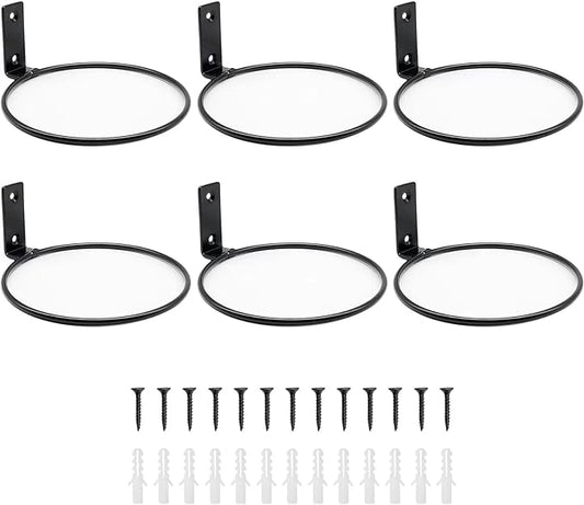 6 Pack 8 Inch Wall Flower Pot Holder Ring Plant Hanger, Metal Planter Hooks Wall Mounted Bracket Heavy Duty for Outdoor Indoor