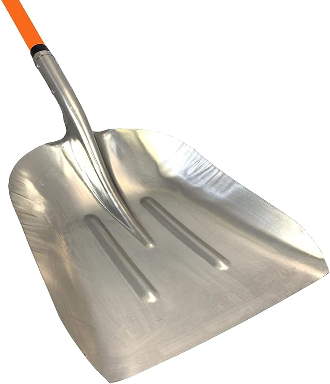 Ashman Aluminium 48 inch Snow Shovel with Large Head and Durable Handle. (Scoop Shovel, 2 Pack)