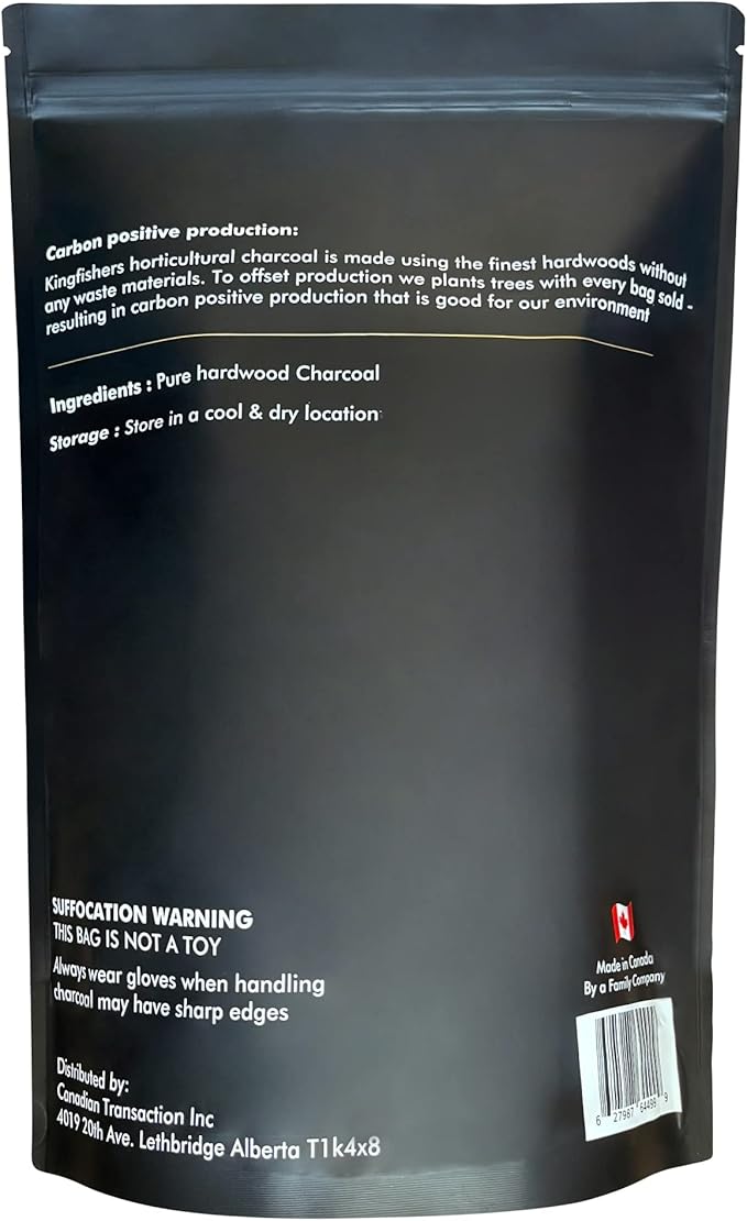 Organic Horticultural Charcoal & Terrarium Charcoal | Charcoal for Plants | Pure Hardwood Charcoal for Planting and Gardening | Organic Canadian Maple Biochar (4 QUARTS)