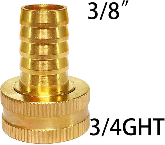 YOUHO Garden Hose Adapter Fitting 3/4 to 3/8 Hose Drip Irrigation Tubing to Faucet - Reusable Connector Fittings for Most Rain Bird, Orbit, Dig, Toro 3/8 Tubing x 3/4" GHT