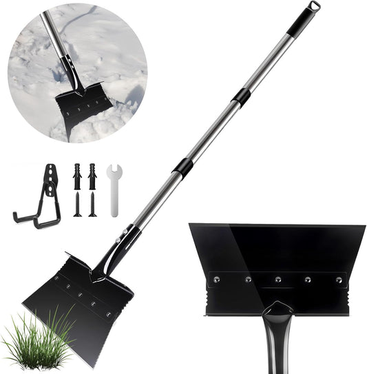 Garden Flat Shovel Weeding Tool 53-inch Multifunctional Cleaning Shovels Heavy Duty Floor Scrapers Long Handle, Weeding Scraper for Road Outdoor Driveway Lawn Edging, Ice Scraper, Snow Shovel Tool