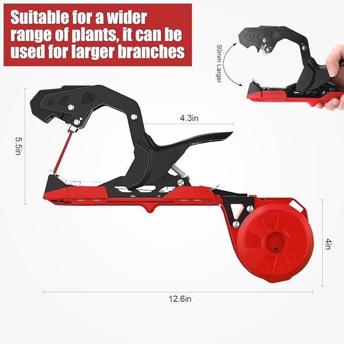 Plant Tying Machine, Lightweight Plant Tie Machine, Tapener Tying Tool with 10000pcs Staples 20 Rolls Tape for Tomatoes Grapes Cucumbers Climbing Plants
