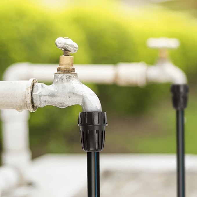 Universal 3/4 Inch Female Pipe Thread to 1/2 Inch Drip Irrigation Tubing Adapter, 6 Pack 1/2 In. Barbed Drip Line x 3/4 In. Faucet PVC Adapter Connect 3/4" FHT Garden Faucet Hose Bibb