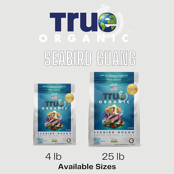 True Organic Seabird Guano – Organic Fertilizer for Abundant Fruits, Flowers, Vegetables, and Foliage – 4lb Bag Covers 70 Sq. Ft.