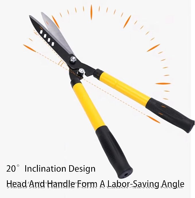 Adjustable Hedge Clippers,Hedge Shears With Wavy SK-5 Steel Blade,Hedge Clippers & Chears With Rubber Grip Handles,Sharp Hedge Shears For Gardening (JDS-H0911)