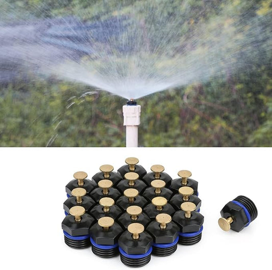 20pcs Atomizing Sprinkler Nozzle,1/2 inch Garden Misting Emitters Adjustable 360 Degree Agricultural Lawn Watering Universal Nozzle Irrigation Micro Spray Heads