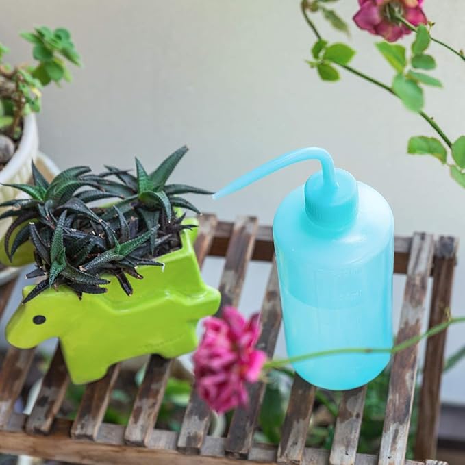 Oubest Squeeze Washing Bottle Succulent Watering Bottle Blue Water Squirt Irrigation Bottle Squeeze Sprinkling Can Plastic Wash Plant Bottle 500ml 3pc