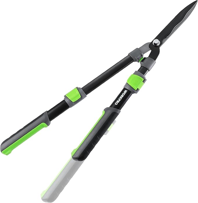 WORKPRO Extendable Hedge Shears, 25-33" Manual Hedge Clippers, Professional Bush Cutter, Gardening Pruners Scissors, Hedge Trimmers, Shears Gardening Tools for Pruning Borders & Shrubs