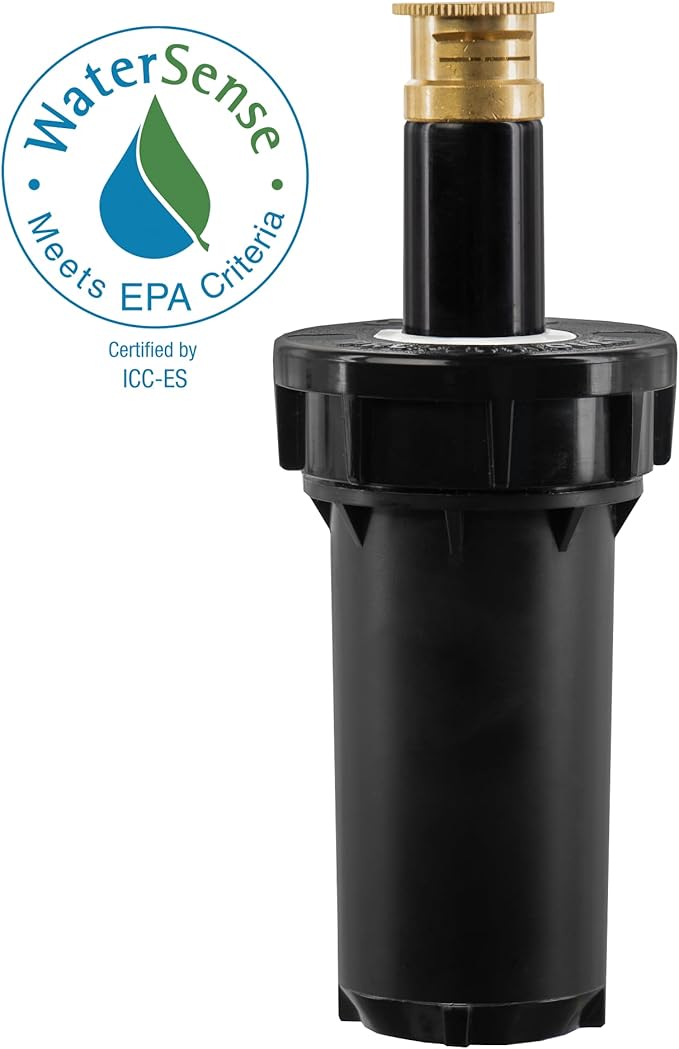 Orbit 80324 Professional Pressure-Regulating Pop-Up Spray Head Sprinkler with Brass Nozzle, 2" Half Spray