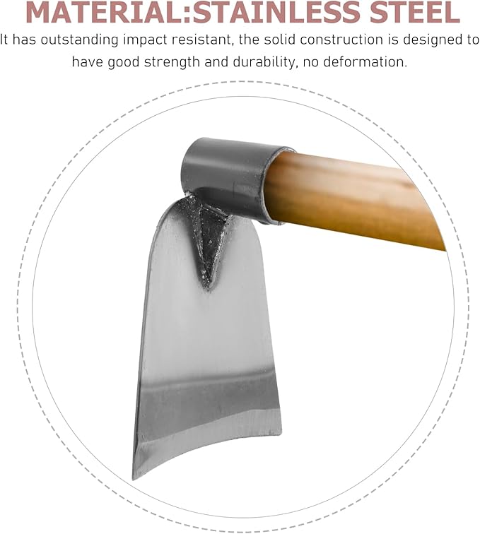 POPETPOP Hand Hoe Head Replacement - Stainless Steel Garden Hoe Head, Handheld Round Eye Hoes, Gardening Tool for Agriculture Digging Loosening