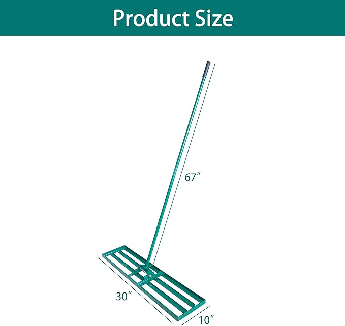 Thunderbay Lawn Leveling Rake 42'' X 10'' Heavy Duty Handle Garden Yard Ground Lawn Leveler