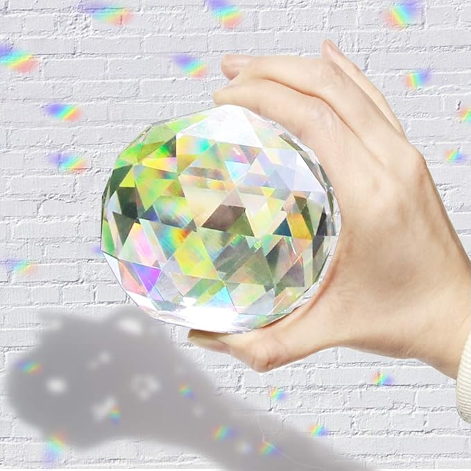 Clear Crystal Ball Prism Window Rainbow Maker Window Prisms Suncatcher for Feng Shui, (100mm/3.94inch)