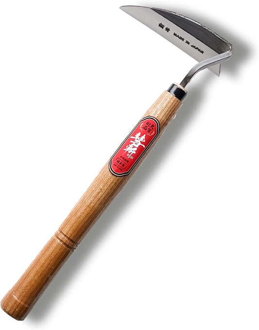 SUIZAN Nejiri Kama Weeding Sickle 13" - Professional Japanese Hand Weed Puller Garden Hoe Gardening Tools